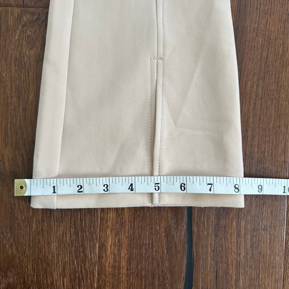 Cinq a Sept Cream Ivory High Waisted Flare Pull On Trousers Ankle Slit Size 0 - Picture 3 of 12